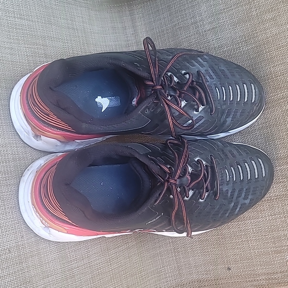 Hoka Black and Red Athletic Shoes SZ 12.5 - Picture 2 of 13